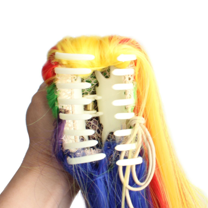 WeKen Hair Ponytail Long Straight Claw in Synthetic Rainbow