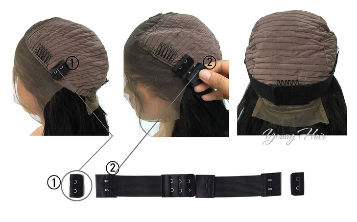 Young Hair Wig Accessories Adjustable Elastic Band for Wigs Making Wig DIY Black Color 3 Sets