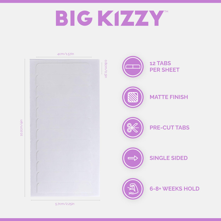 Single Sided Tape for Hair Extensions by Big Kizzy 72 tabs Extra Hold Easy Install Removal Replacement Tape for Thin Fin