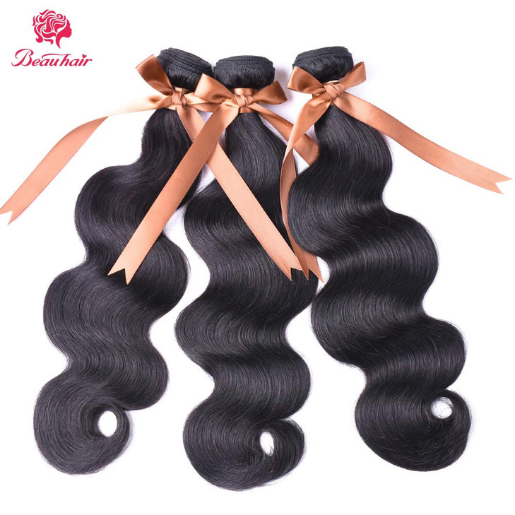 Beauhair Brazilian Body Wave Virgin Human Hair Bundles with Closure 26 26 26 with 20 closure Unprocessed Bundles with La