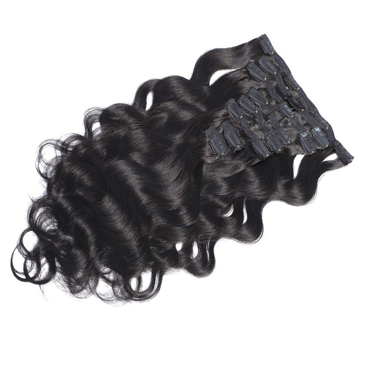 RACILY HAIR Clip in Hair Extensions Brazilian Body Wave Crochet Human Hair Curly Wavy Cheap 8 PiecesLot 135g with 18 Cli
