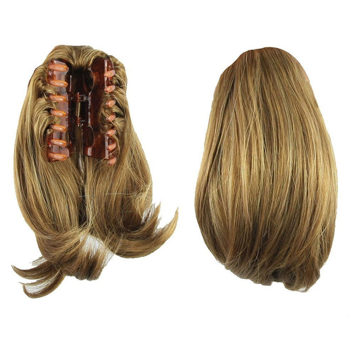 SSSOY 10 Womens Short Straight Claw Clip On In Ponytail Pony Tail Hair Extension Synthetic Wig Hair Piece Hairpiece for