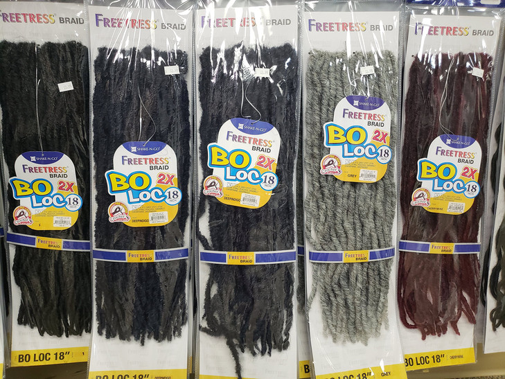 2X BO LOC 18 1B Off Black FreeTress Synthetic Crochet Braid