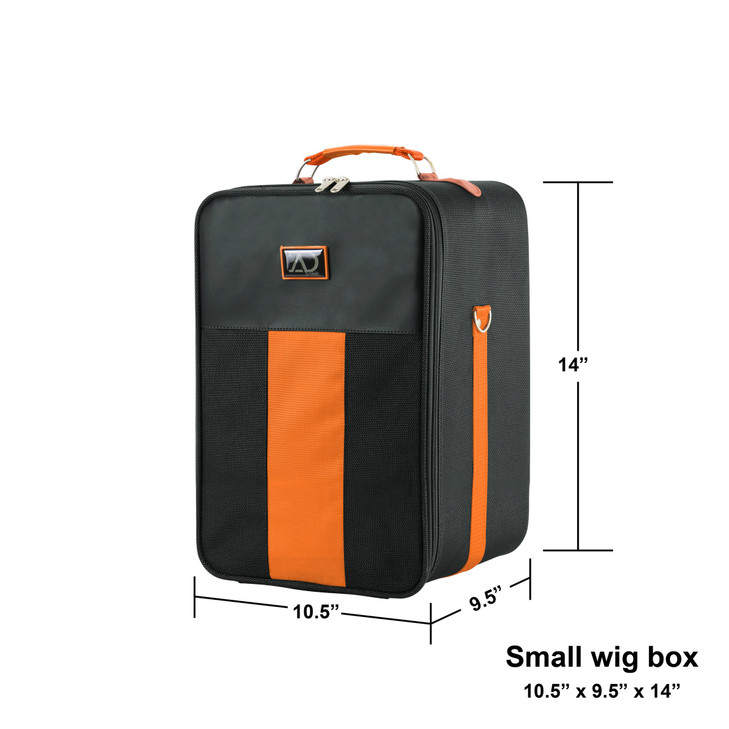 Adolfo Design Large Wig Travel Box with Top Handle Shoulder Strap Double Zipper Carrying Case with Removable HeadHolding
