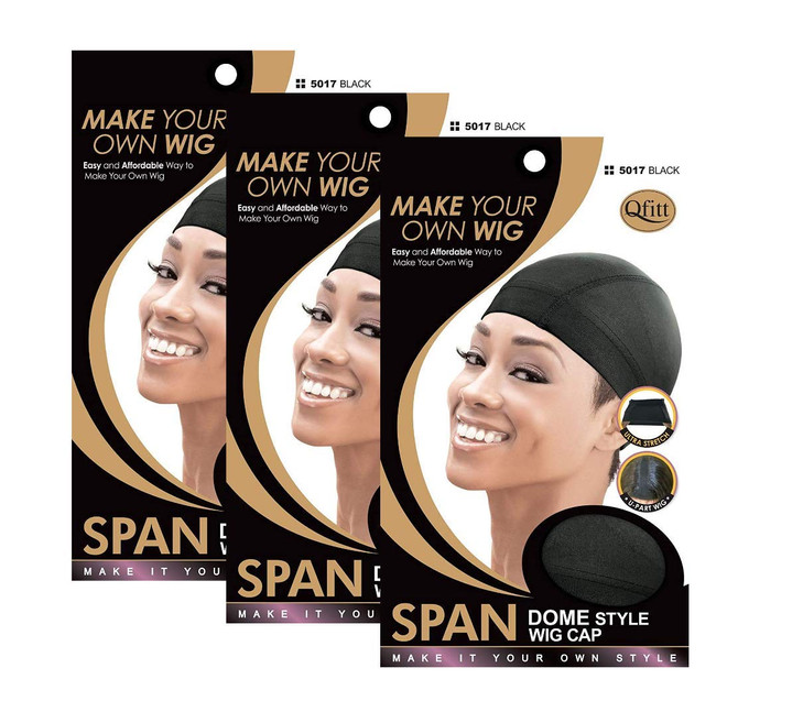 3 Pack Qfitt Spandex Dome Style Ultra Stretch Wig Cap 5017
