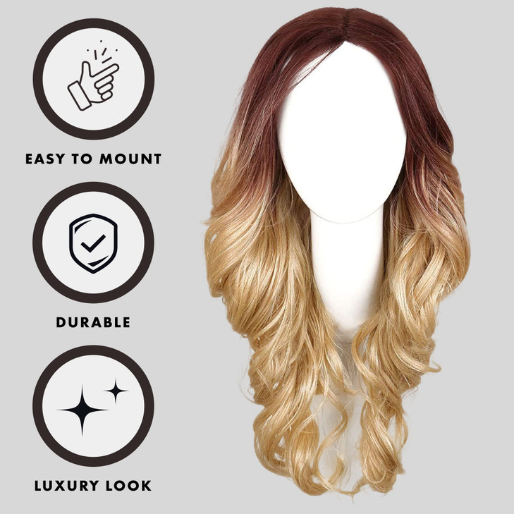 everlong WallMount Wig Display Stand Wigs Works for Wigs Hair pieces Synthetic and Human Patented Durable White Mannequi