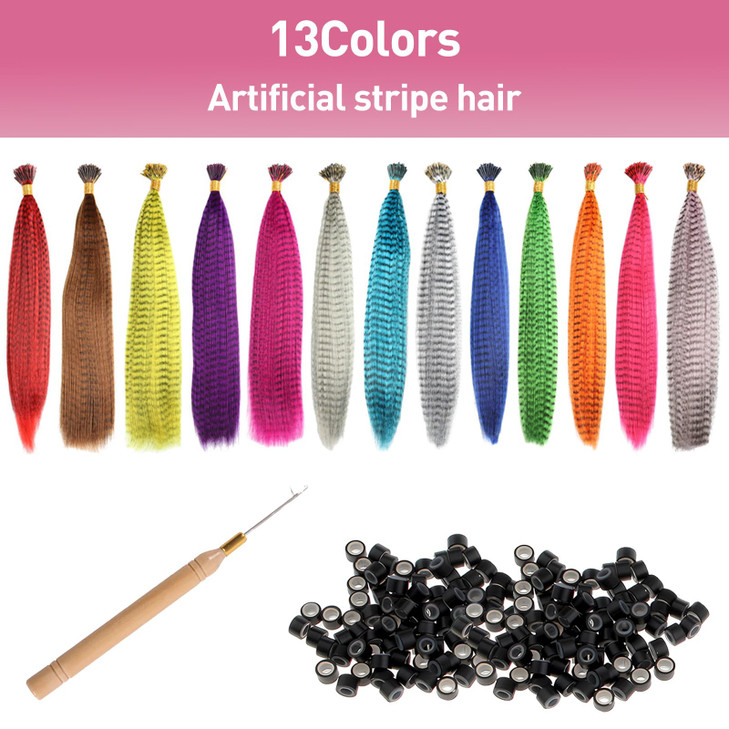 Kootinn Hair Feathers Extension Kit 13 Colors Mixed Colors Colored Synthetic Feather Hair Extensions Kit Not Real Feathe
