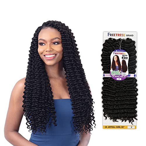 Freetress Crochet Braid 3X JOYFULL CURL 20 1B Off Black
