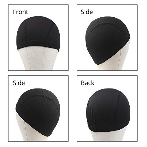 ZQIAN BEAUTY Dome Caps for Wigs 6 Pcs Stretch Black Dome Caps for Women Men Mesh Dome Caps for Wigs Dome Cap 6 Pcs Black