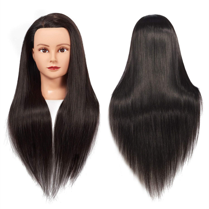 Training Head 2628 Mannequin Head Hair Styling Manikin Cosmetology Doll Head Synthetic Fiber Hair Hairdressing Training