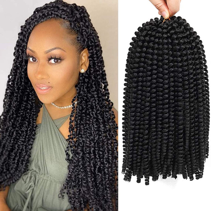 12 inch Spring Twist Crochet Braids Hair for Butterfly Locs Bomb Twist Crochet Hair Beyond Beauty Ombre Colors Synthetic