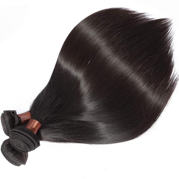 BLACKMOON HAIR Straight Human Hair One Bundle 26 Inch 100 Unprocessed Brazilian Virgin Human Hair Straight Weave Bundles