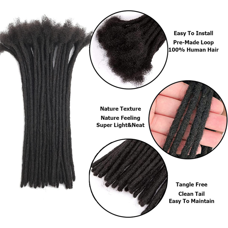 Loc Extensions Human Hair For MenWomen 8 Inch 06cm 40strands Width 100 Full Handmade Permanent Dreadlock Extensions Huma