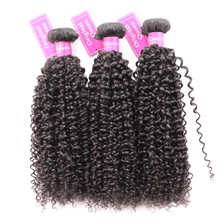 Original Queen 100 Brazilian Unprocessed Virgin Kinky Curly Human Hair Weave 3 Bundles Deep Curly Hair Extensions Mixed