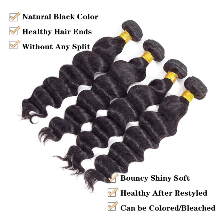 12A Loose Wave Bundles Human Hair 14 16 18 20 400g 100 Unprocessed Brazilian Virgin Hair Loose Deep Wave Human Hair Weav