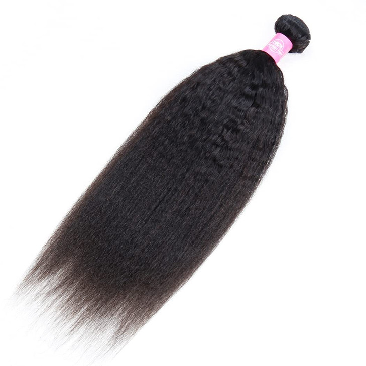 Odir Kinky Straight Human Hair Bundles 16 Inch Unprocessed 9A Brazilian Yaki Straight Virgin Hair Weave 1 Bundle 100gBun