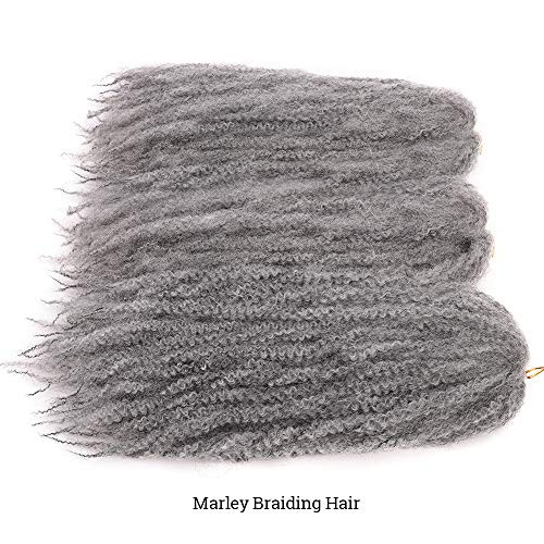 KGBFASS 3Packs Marley Braiding Hair 18Inch Afro Marley Hair For Twists Synthetic Kinky Braiding Hair Extensions Gary