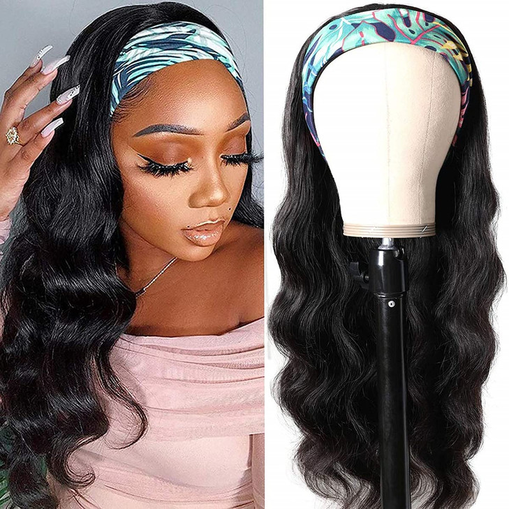 higher Body Wave Headband Human Hair Wig 20 Inch Glueless None Lace Front Wig Brazilian Virgin Hair Wear and Go Wigs for