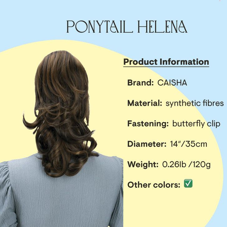 CAISHA 14 Wavy Clip On Ponytail With Butterfly Clip Hairpiece Heatresistant Synthetic Fibres Brown Mix H90
