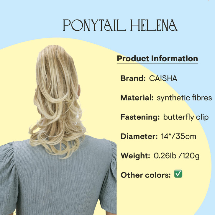 CAISHA 14 Wavy Clip On Ponytail With Butterfly Clip Hairpiece Heatresistant Synthetic Fibres Blond Mix H136