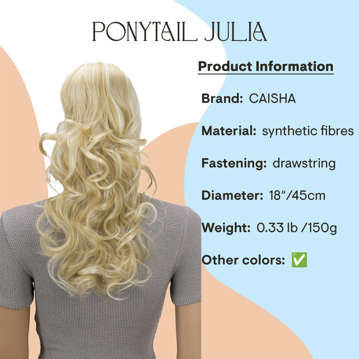 CAISHA 18 Hairpiece Ponytail Extensions Voluminous Wavy Light Blonde Mix PH36