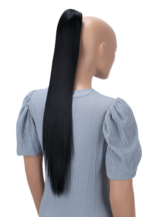 CAISHA 24 Hairpiece Ponytail Clip On Extension Long Hair Straight Black H601