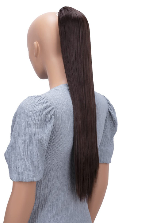 CAISHA 26 Longhair Hairpiece Ponytail Extension Drawstring Straigth HeatResistant Synthetic Fibres Chocolate Brown PH604