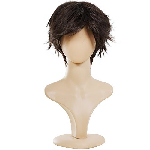 Ecvtop Wigs for Mens Death Note Male Short Hair Wig Costume Cosplay Wigs Dark Brown