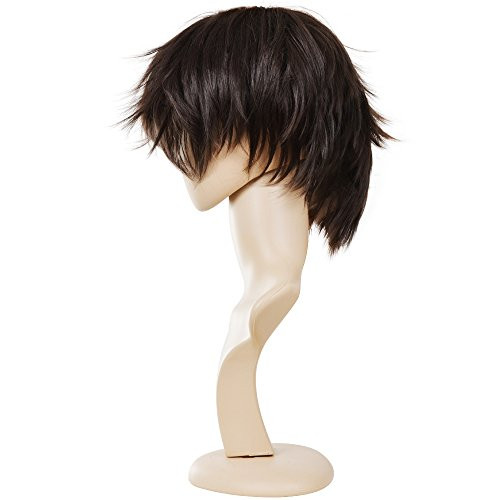 Ecvtop Wigs for Mens Death Note Male Short Hair Wig Costume Cosplay Wigs Dark Brown
