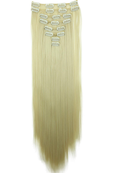 CAISHA XXL 24 8 Pieces Set Clip In Extensions Hair Extension Hairpiece Straight Light Blond CES8