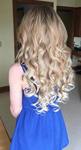 CAISHA XXL 14 8 Pieces Set Clip In Extensions Hair Extension Hairpiece Voluminous Wavy Light Blonde CES1181