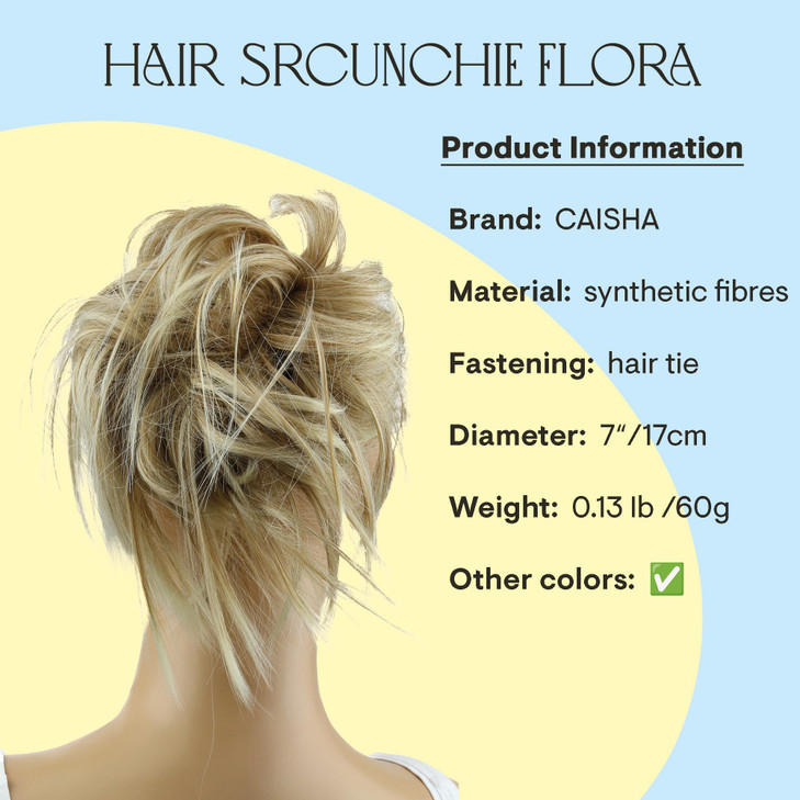 CAISHA XXL Hairpiece Scrunchie Updo Voluminous Slightly Wavy Messy Bun Blonde Mix G13F