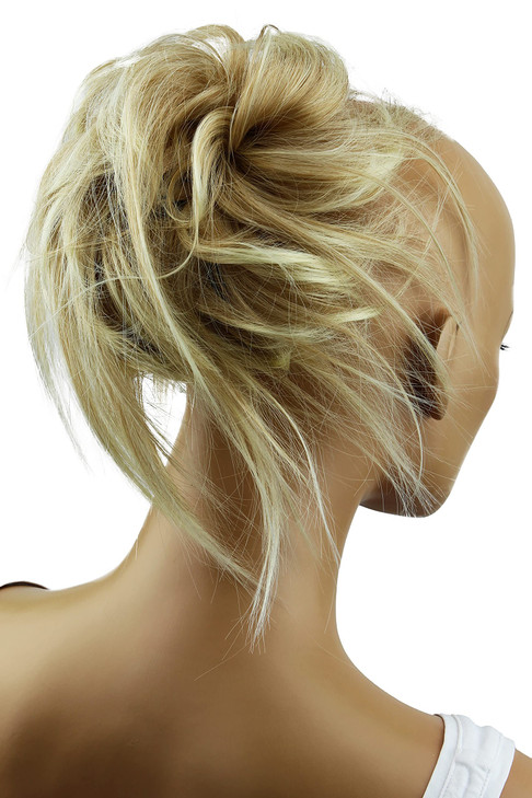 CAISHA XXL Hairpiece Scrunchie Updo Voluminous Slightly Wavy Messy Bun Blonde Mix G11F