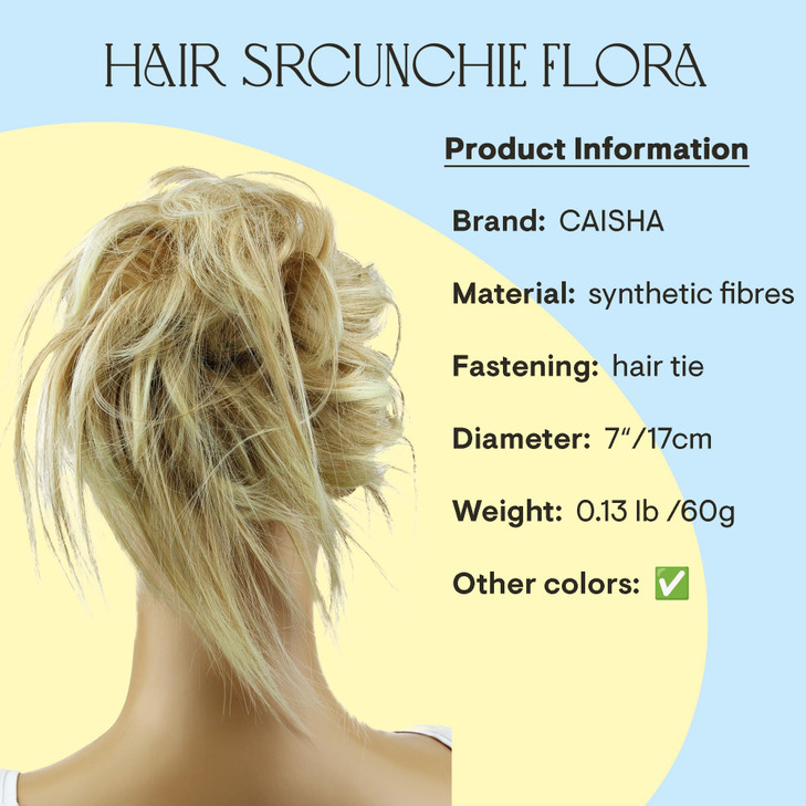 CAISHA XXL Hairpiece Scrunchie Updo Voluminous Slightly Wavy Messy Bun Blonde Mix G11F