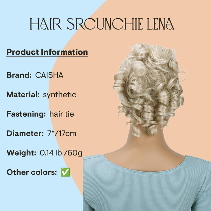CAISHA Jumbo Hairpiece Scrunchy Updo Voluminous Curly Messy Bun Light Blonde G5L