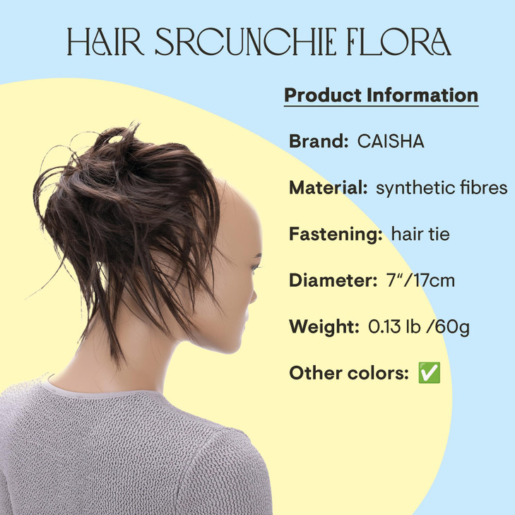 CAISHA XXL Hairpiece Scrunchie Updo Voluminous Slightly Wavy Messy Bun Chocobraun G2F