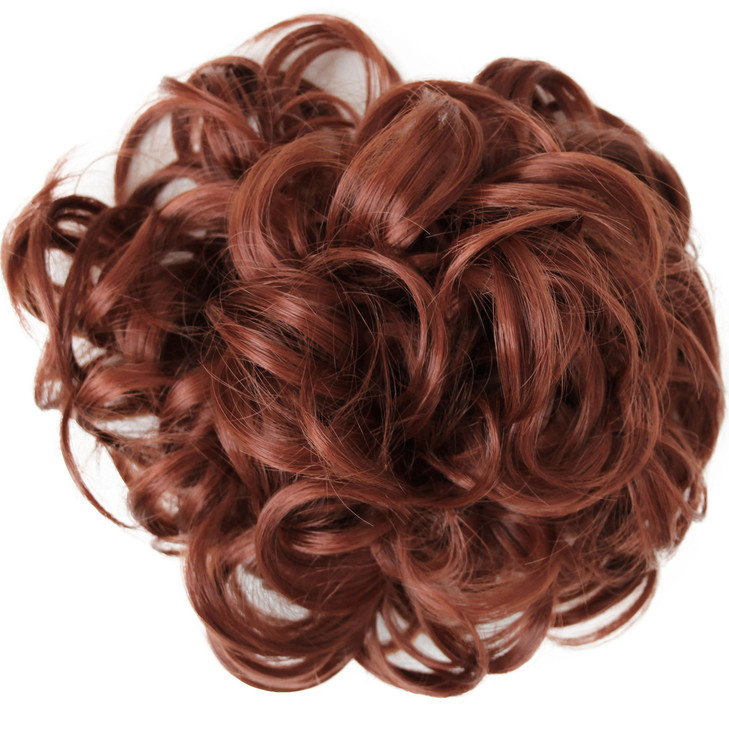 CAISHA Hairpiece Hair Wrap Heatresistant Synthetic Fibres Curly Messy Updo Copper Red HW20