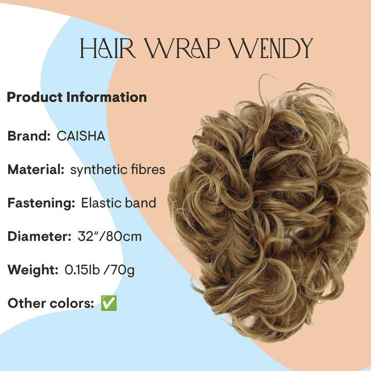 CAISHA Hairpiece Hair Wrap Heatresistant Synthetic Fibres Curly Messy Updo Natur Blonde HW30