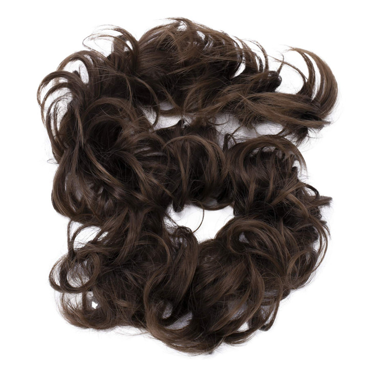 CAISHA Hairpiece Hair Wrap Heatresistant Synthetic Fibres Curly Messy Updo Medium Brown HW25