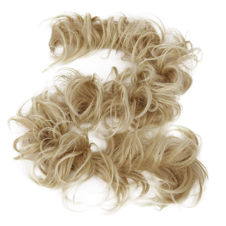 CAISHA Hairpiece Hair Wrap Heatresistant Synthetic Fibres Curly Messy Updo Light Blonde HW26