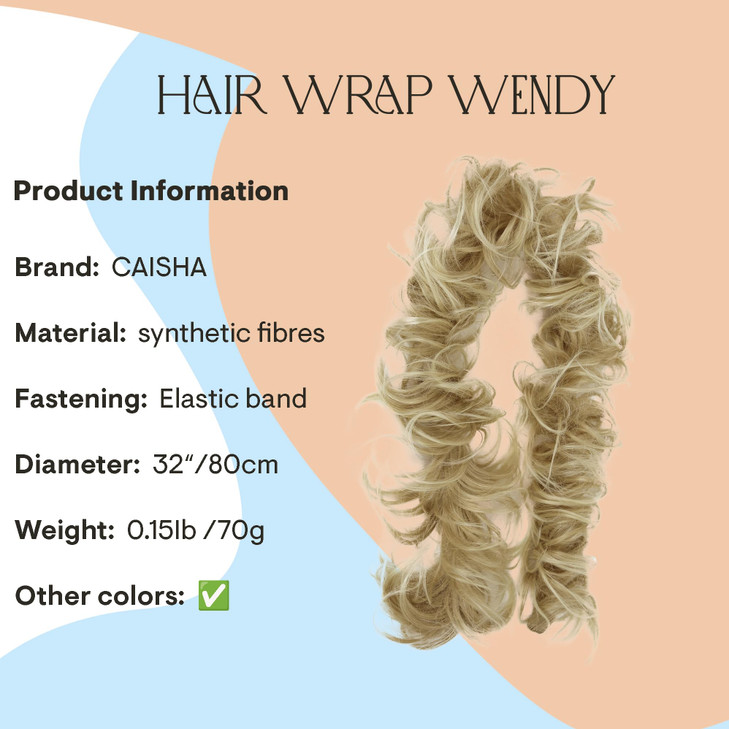 CAISHA Hairpiece Hair Wrap Heatresistant Synthetic Fibres Curly Messy Updo Light Blonde HW26