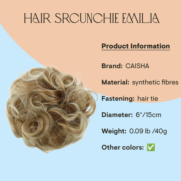 CAISHA PRETTYSHOP XL Hairpiece Scrunchy Updo Bridal Hairstyles Scrunchie Voluminous Curly Messy Bun Blond Mix G7E