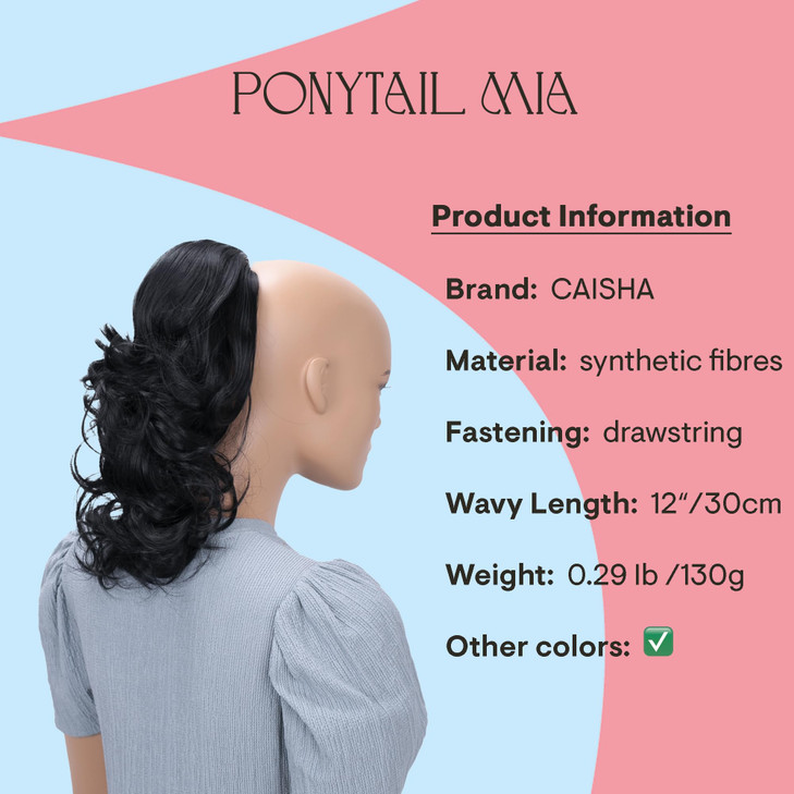 CAISHA 12 Hair Piece Braid Ponytail Extension Voluminous Wavy Brown PH204