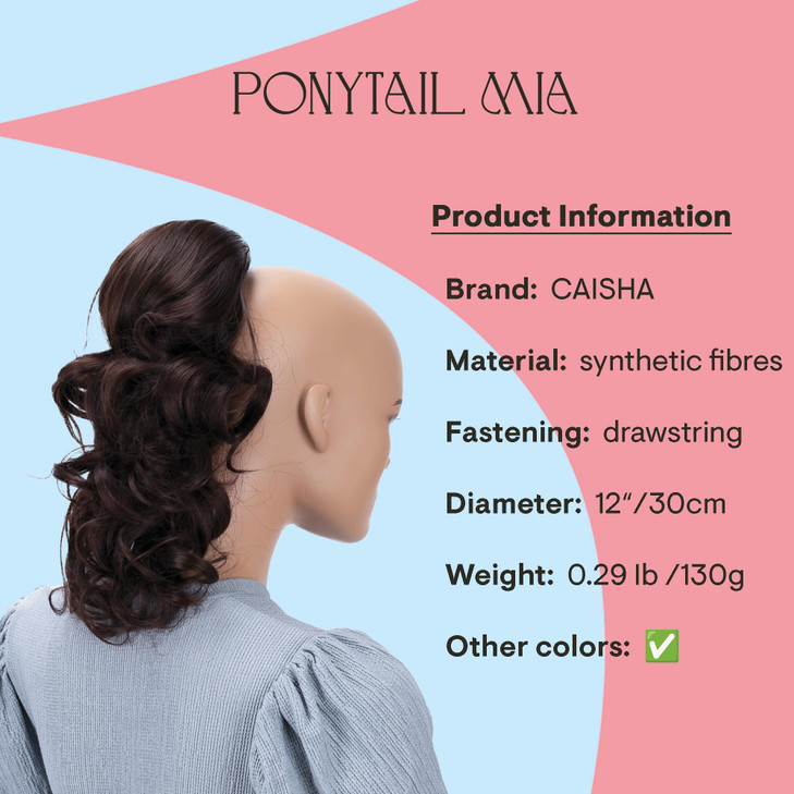 CAISHA 12 Hair Piece Braid Ponytail Extension Voluminous Wavy Reddish Brown PH203