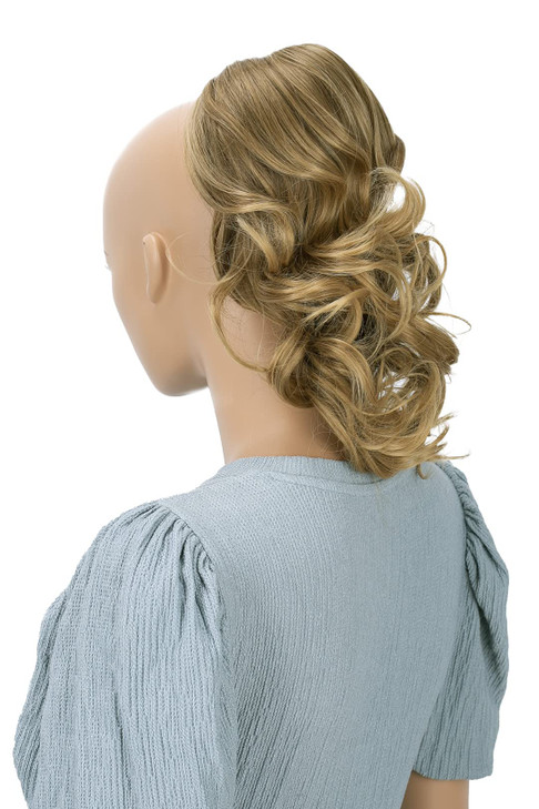 CAISHA 12 Hair Piece Braid Ponytail Extension Voluminous Wavy Light Brown Blonde Mix PH212