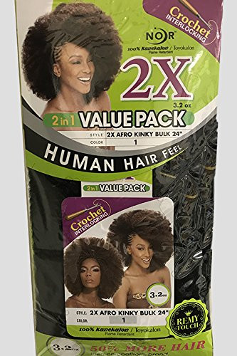 Janet Collection Synthetic Noir 2X Afro Kinky Bulk 24 4Pack 1