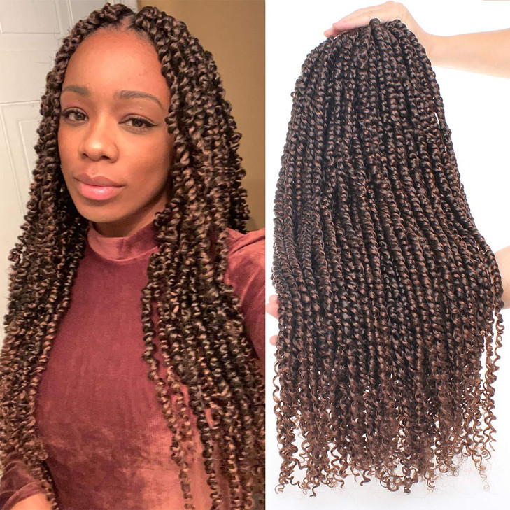 Leeven 22 Inch Bomb Twist Braiding Hair 8 Packs Long Bohemian Hair for Passion Twist Ombre Color PreTwisted Passion Twis