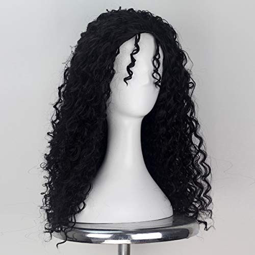 Miss U Hair Women Classic Long Afro Curly Witch Cosplay Costume Wig Punk Lolita Wig Black