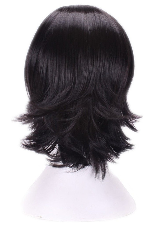 ANESHE Mens Short Layered Hair Anime Cosplay Wig Party Wig Black