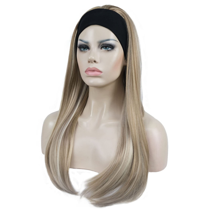 Aimole Long Straight 34 Womens Wigs Hair Piece Synthetic Hair with Black Headband H16613